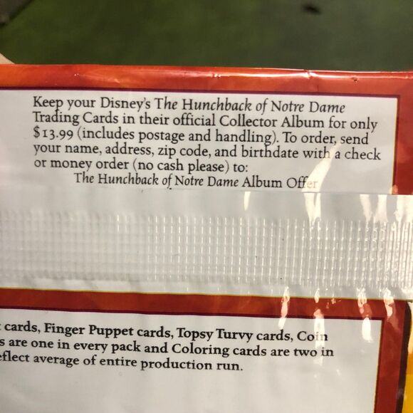 Vintage 90s NOS Hunchback of Notre Dame Trading Cards by Skybox Made in USA - Picture 3 of 4